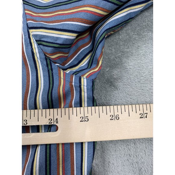 IVY Crew Classics Men's XL Blue Wrinkle Resistant Striped Button-Down Shirt - Picture 4 of 8